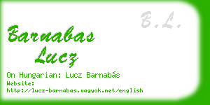 barnabas lucz business card