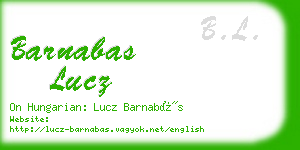 barnabas lucz business card